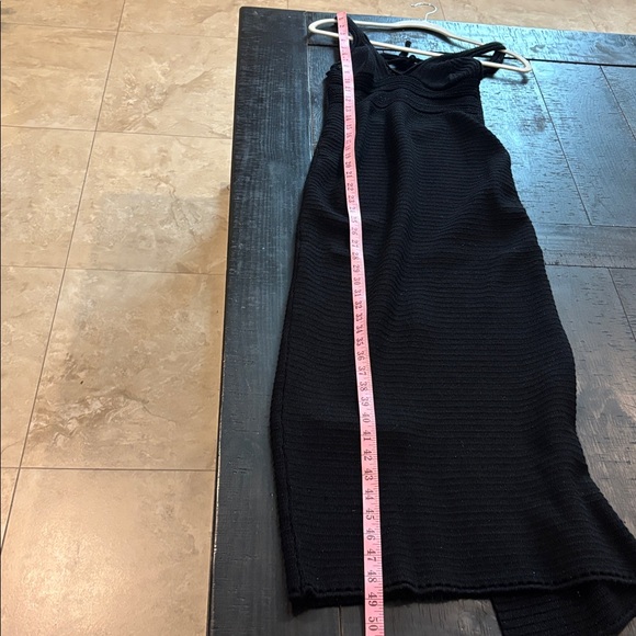 Torn by Ronny Kobo Mari Black Open Back Sexy Knit Maxi Dress Medium Crochet - Picture 11 of 13